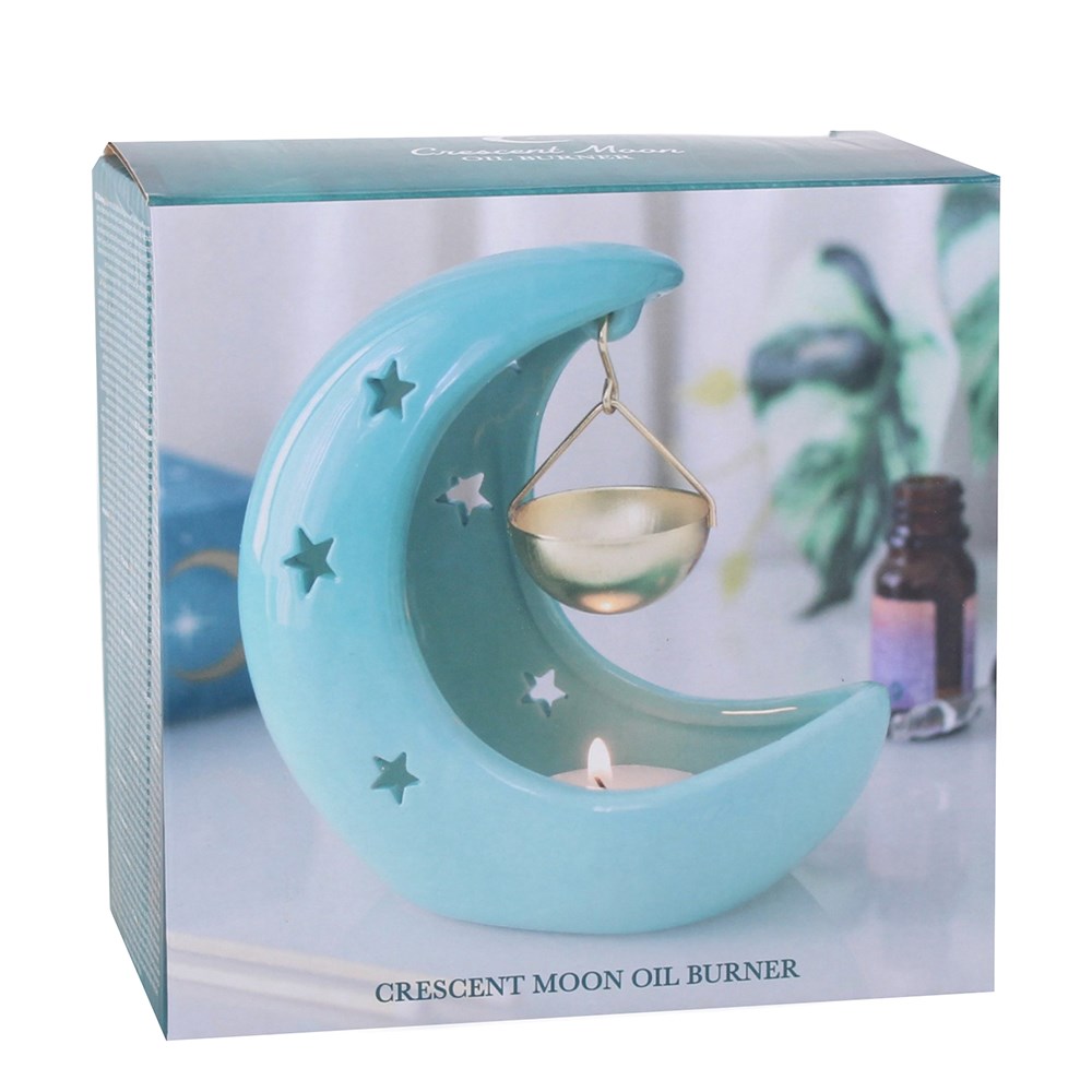 Blue Pastel Crescent Moon Oil Burner