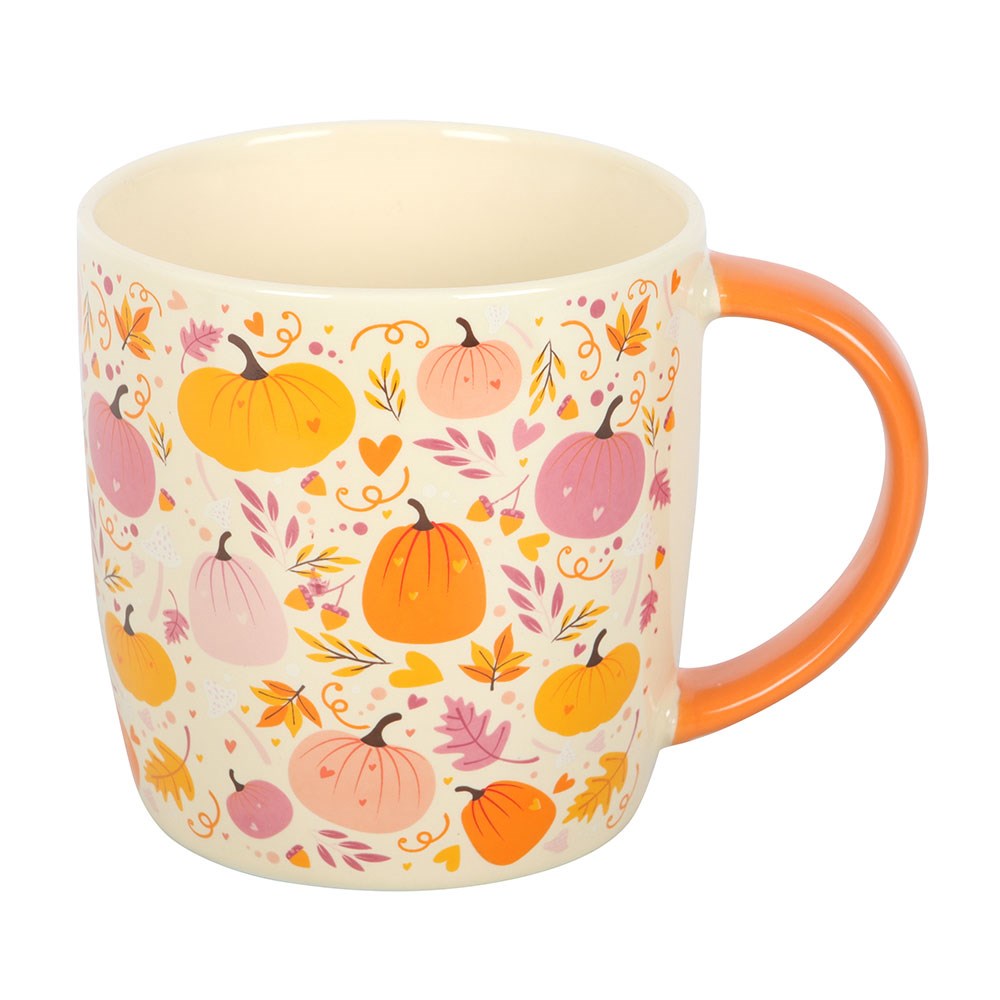 Pink & Orange Pumpkin Print Mug
