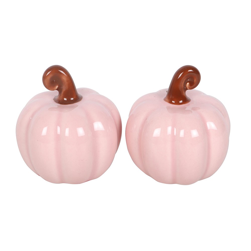 Pink Curly Pumpkin Salt & Pepper Shakers