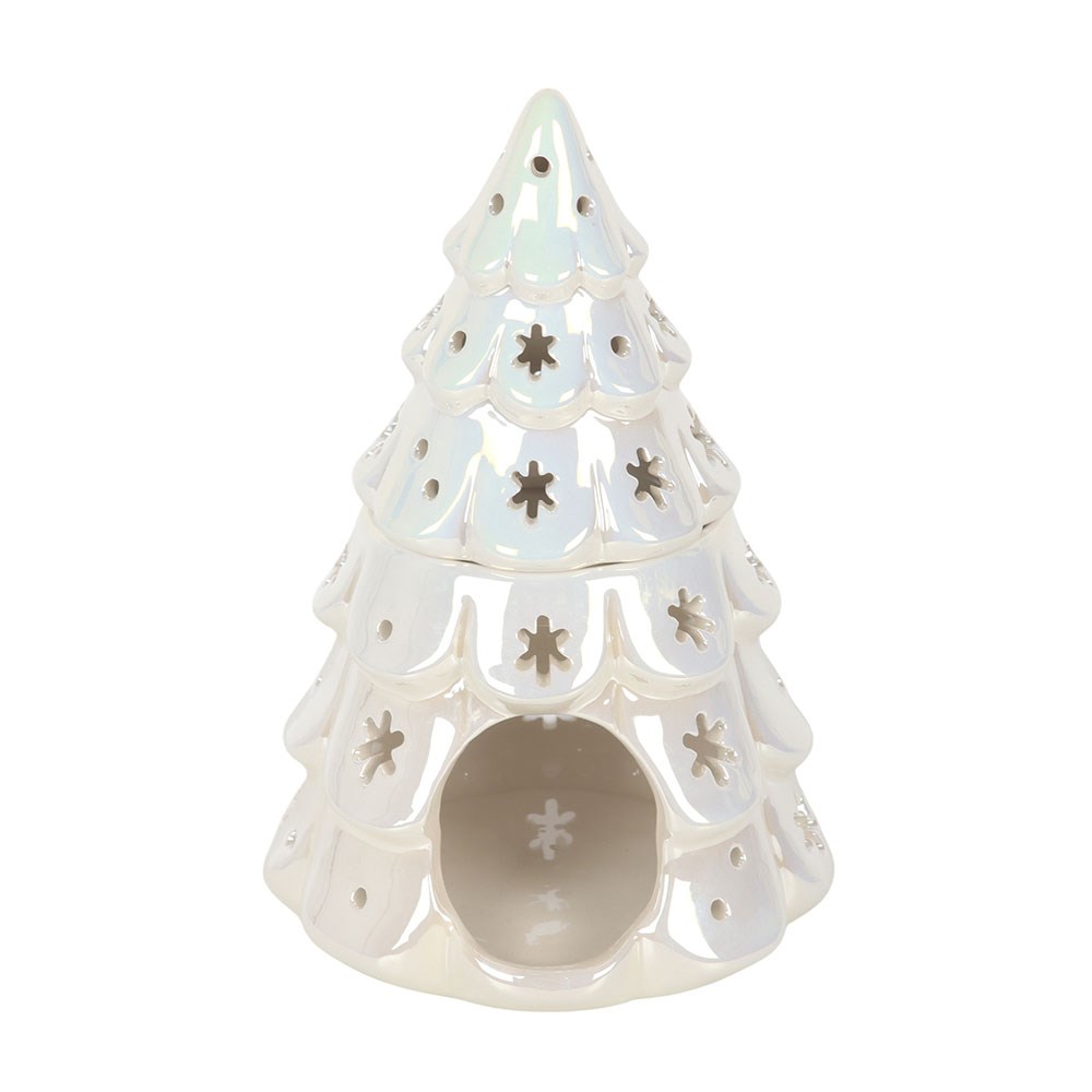 White Iridescent Fir Tree Oil Burner