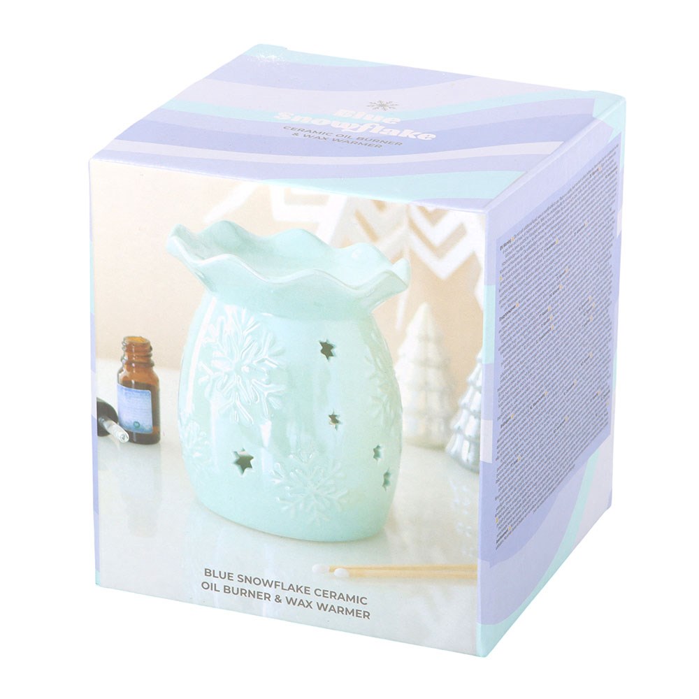 Blue Iridescent Snowflake Oil Burner & Wax Warmer
