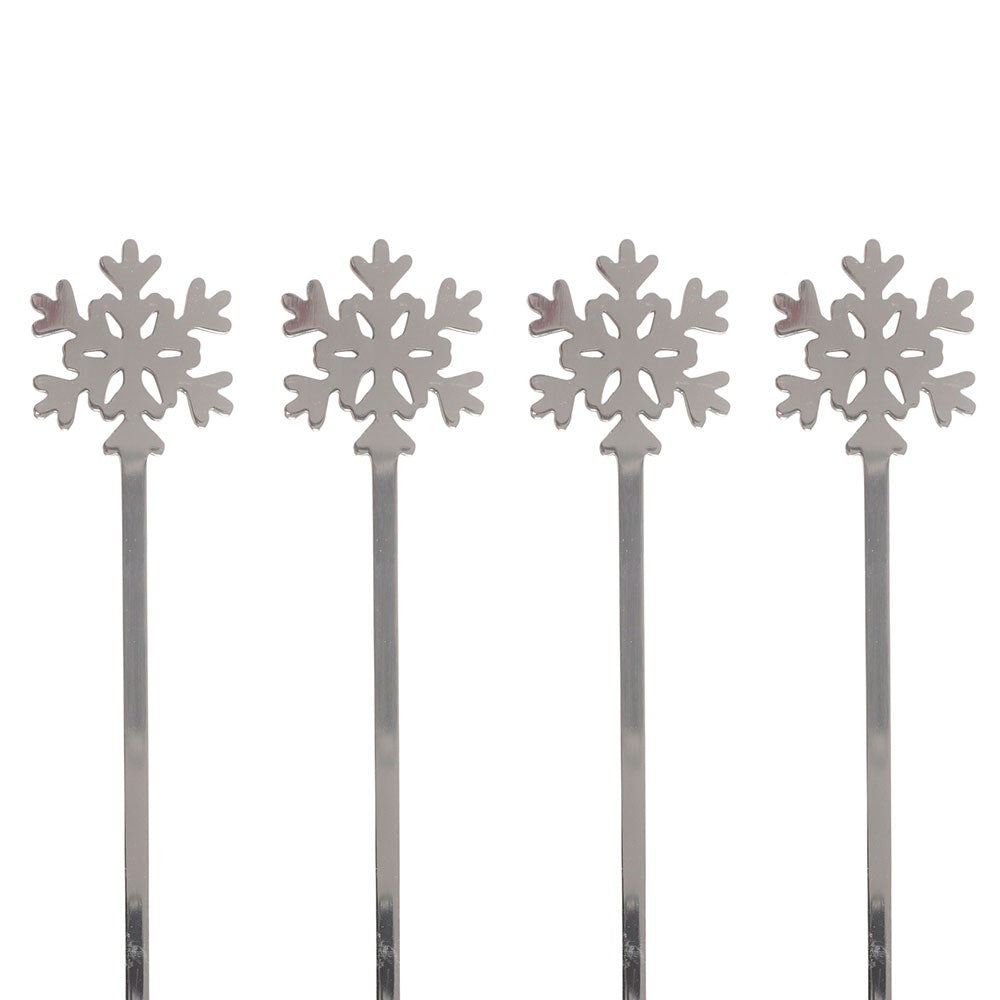 Set of 4 Metal Snowflake Spoons