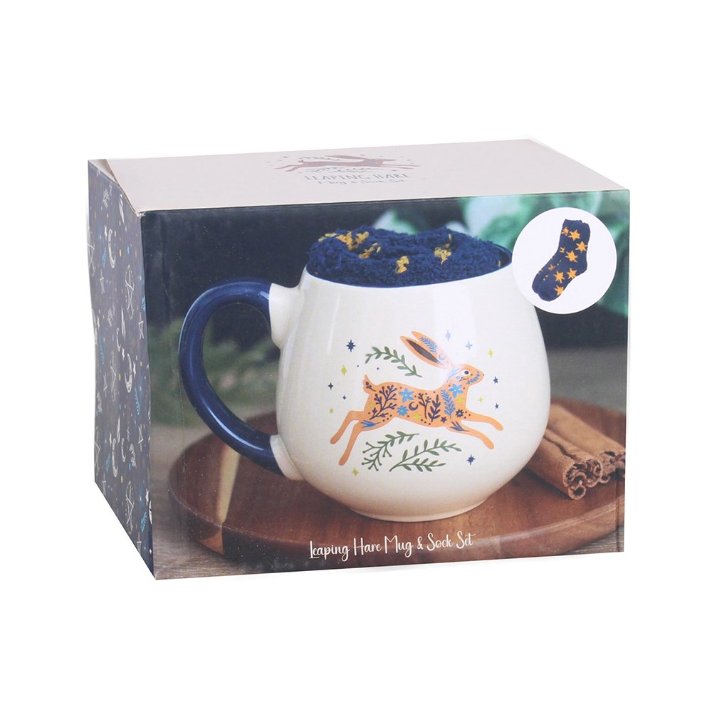 Leaping Hare Mug & Socks Set