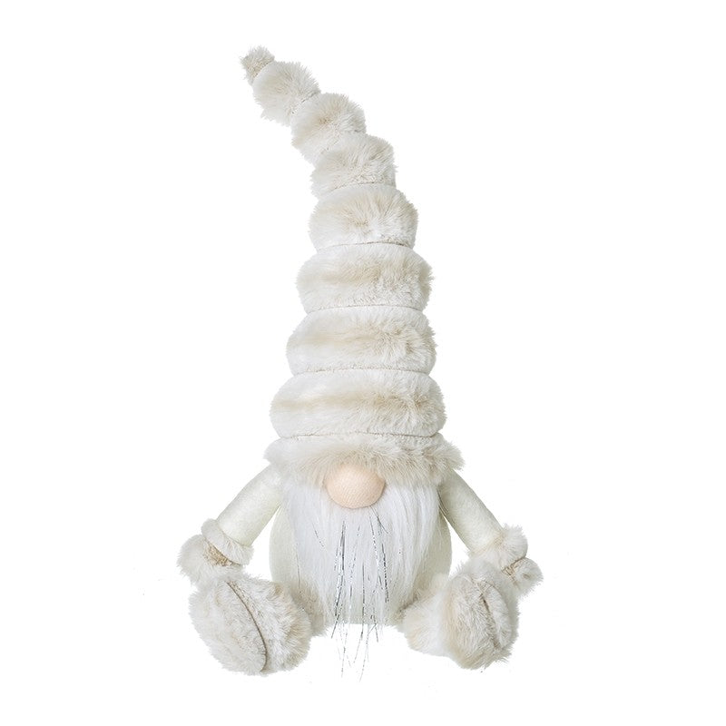 Winter White Sitting Gonk with Fluffy Hat