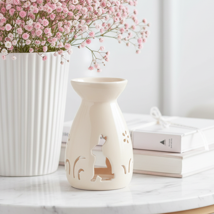 Creamy White Bunny Silhouette Oil Burner