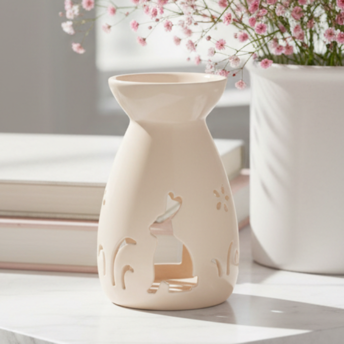 Creamy White Bunny Silhouette Oil Burner