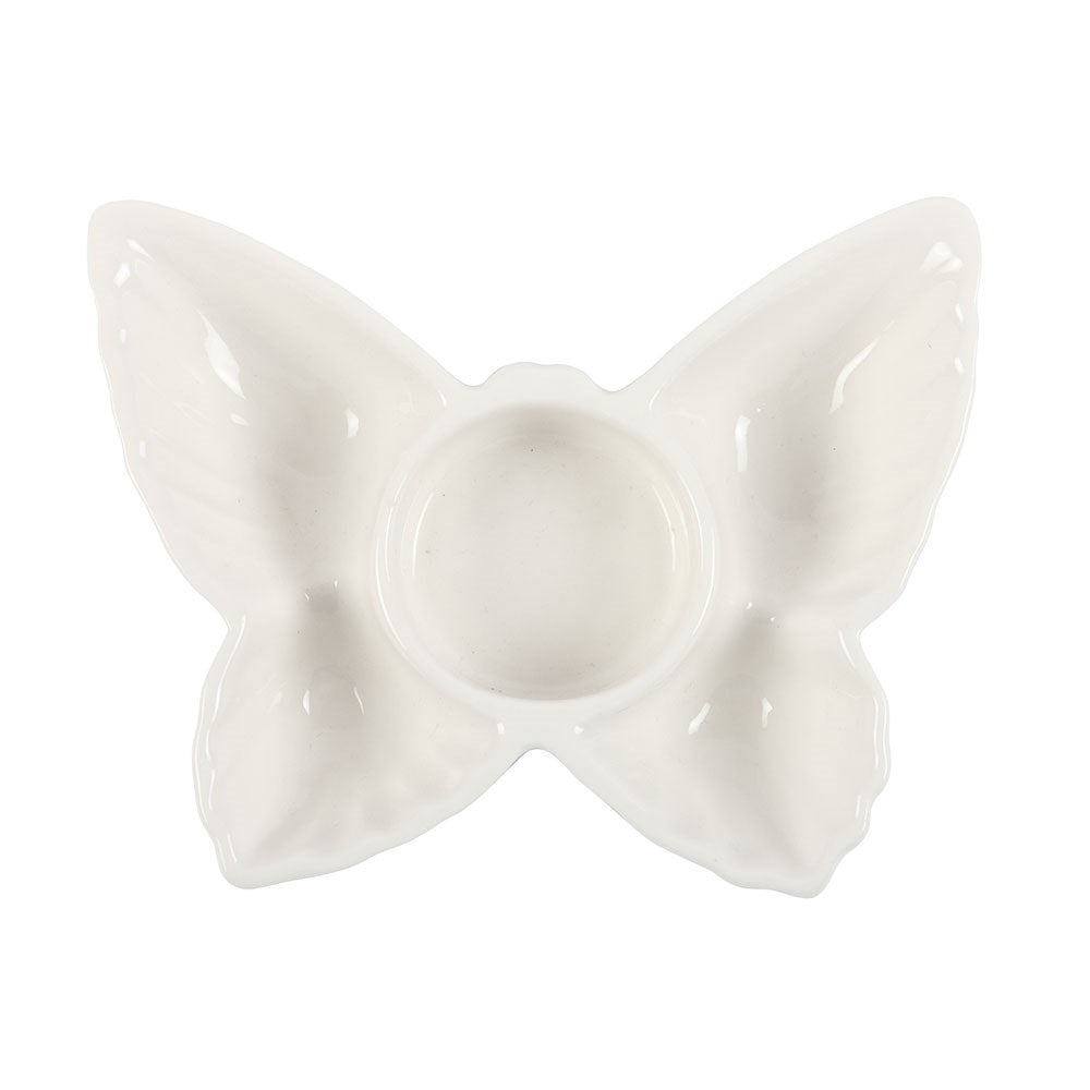 White Butterfly Tealight Holder