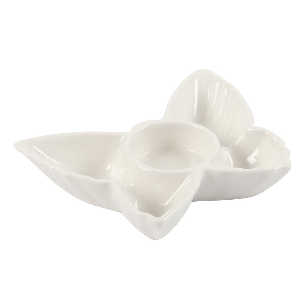 White Butterfly Tealight Holder