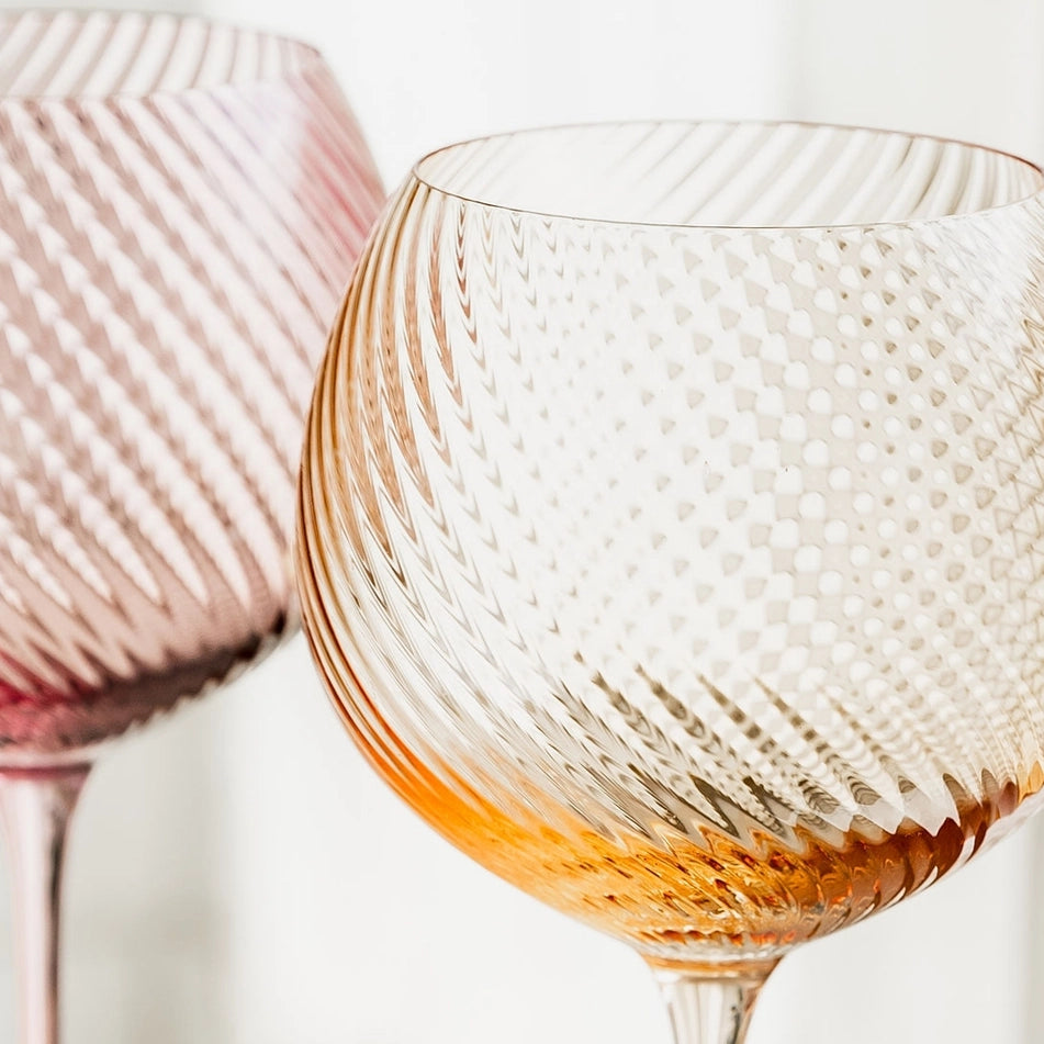 Twist Gin Balloon Glasses Set of 2 Pink/Peach