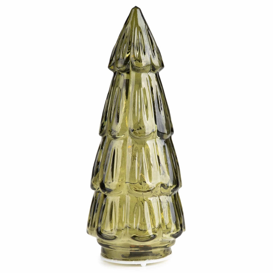 Small Green Glass LED Tree