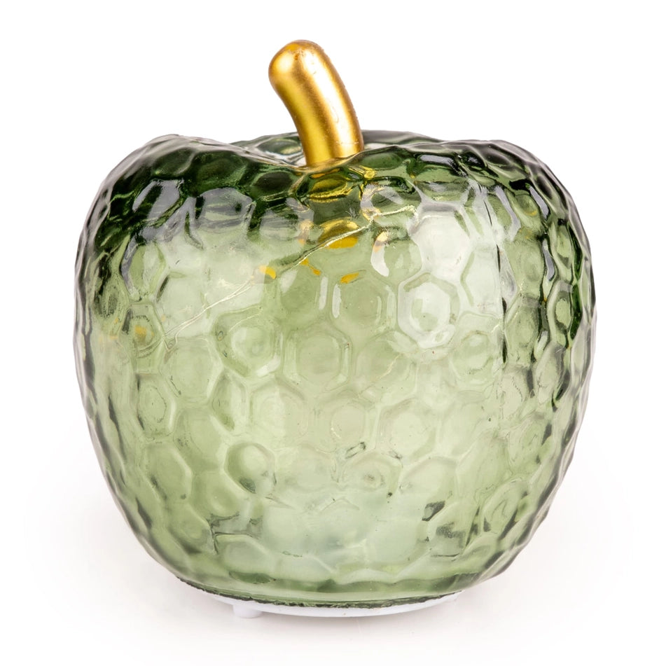 Small Green Textured Glass LED Apple