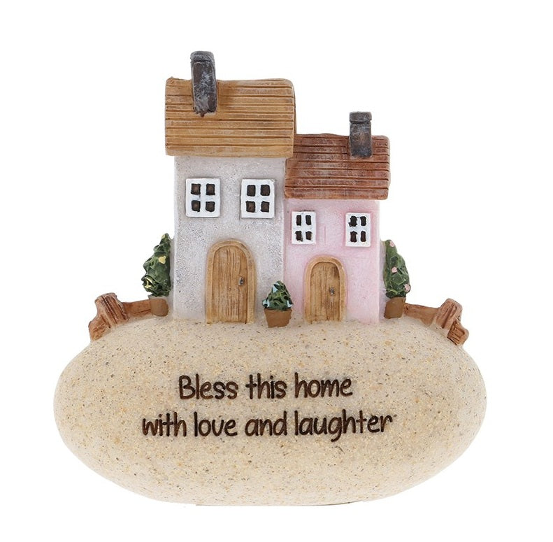 Bless This Home With Love & Laughter Pebble Ornament