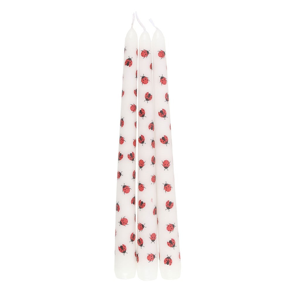 Love Bug Ladybird Taper Candles Set of 3