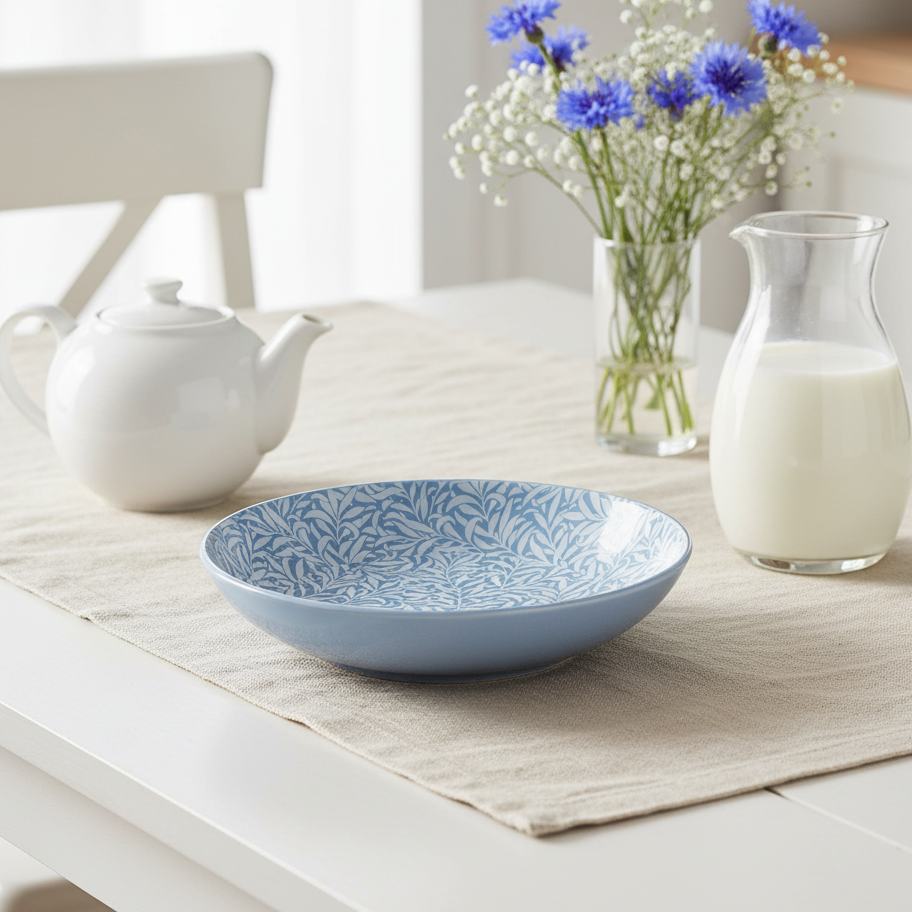 Blue Leafy Trellis Bowl