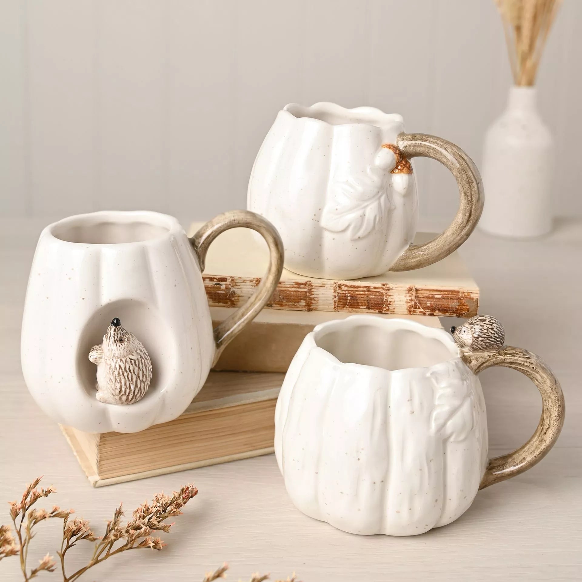 Pumpkin Mug with Hedgehog