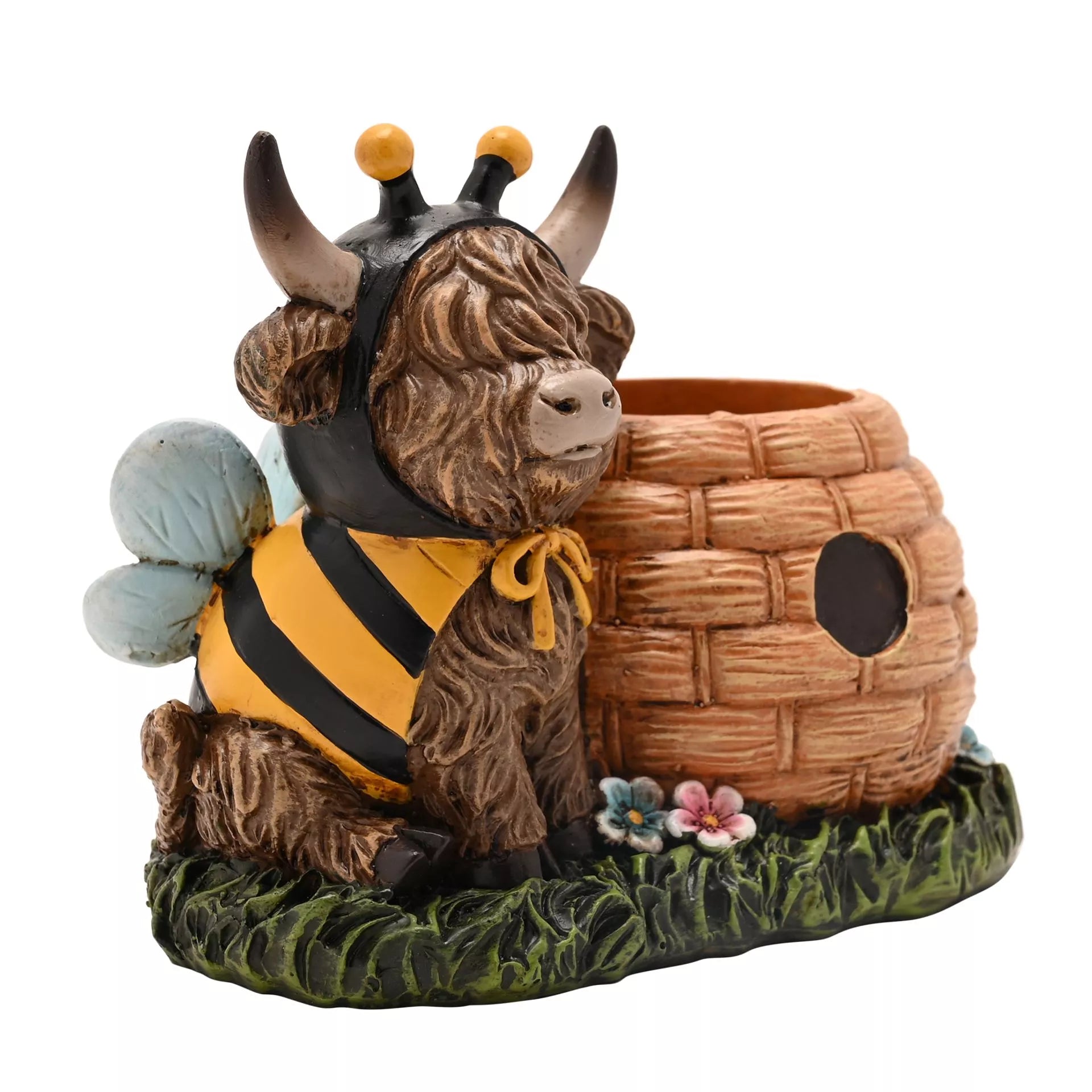Mini Highland Cow Beehive Planter