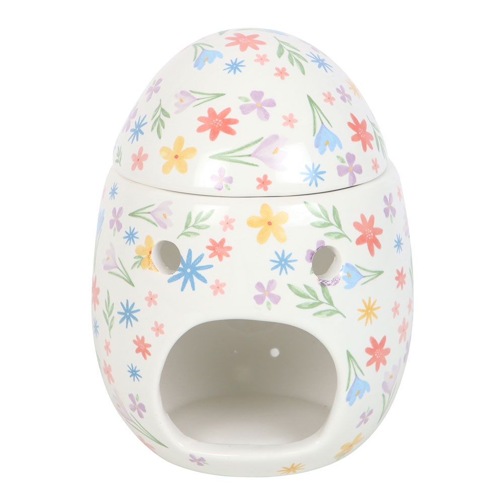 Spring Floral Print Egg Shaped Oil Burner & Wax Warmer