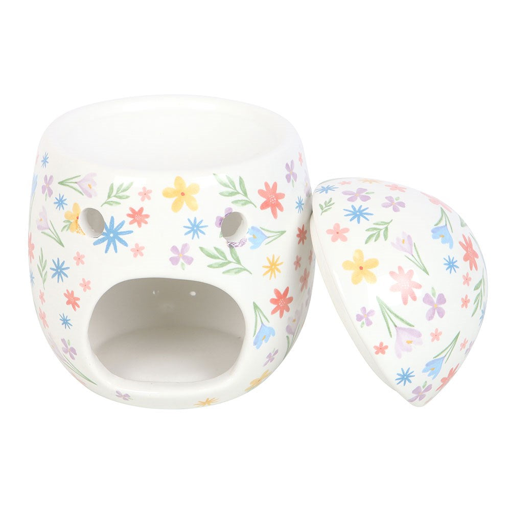 Spring Floral Print Egg Shaped Oil Burner & Wax Warmer