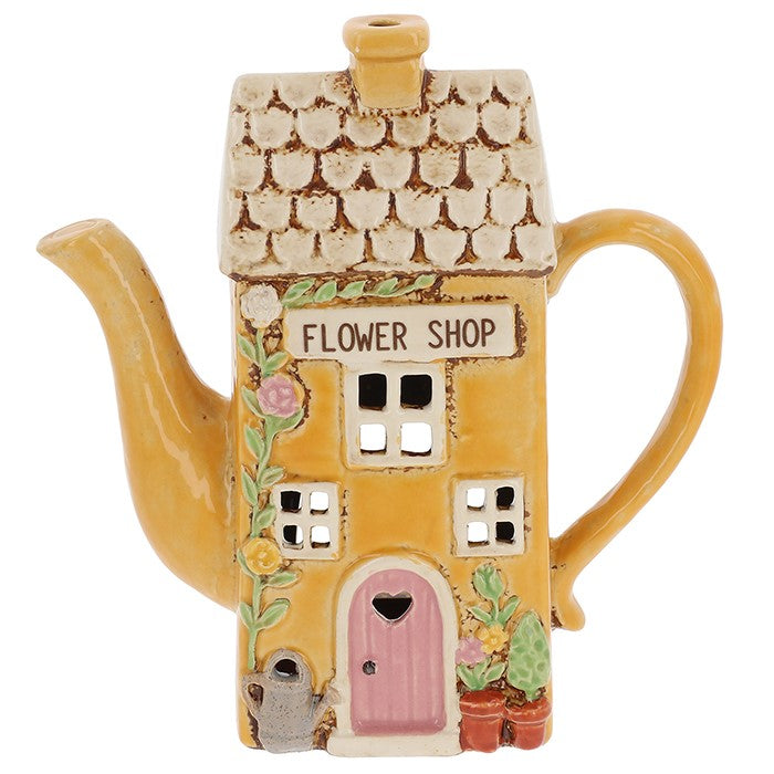 Village Pottery Flower Shop Tealight Teapot