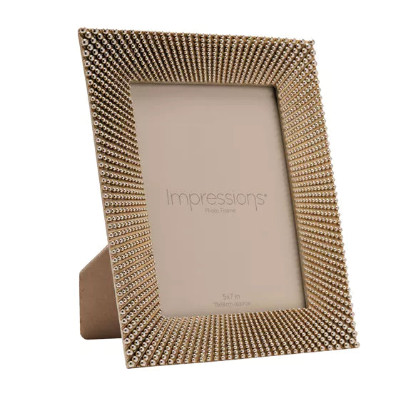 Champagne Gold Beaded Sunburst Photo Frame 5" x 7"