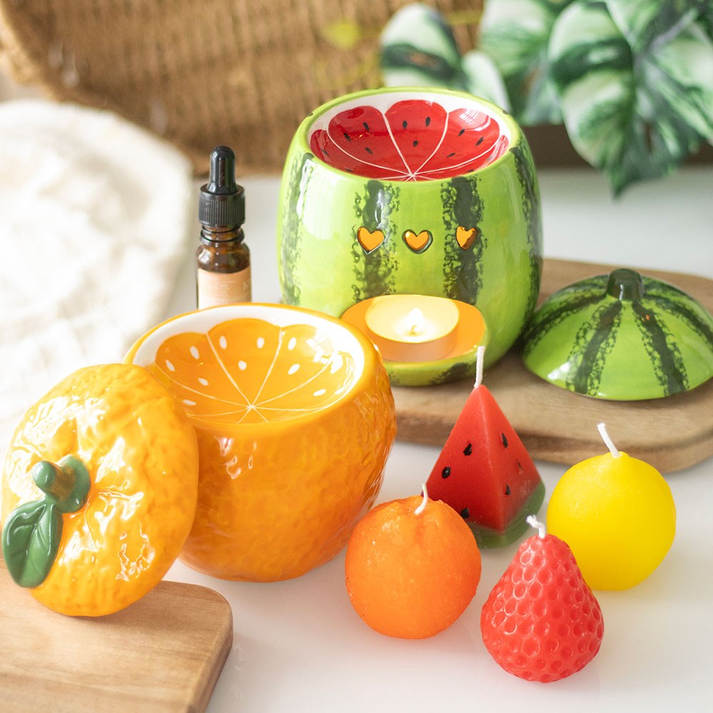 Set of 3 Strawberry Shaped Unscented Candles
