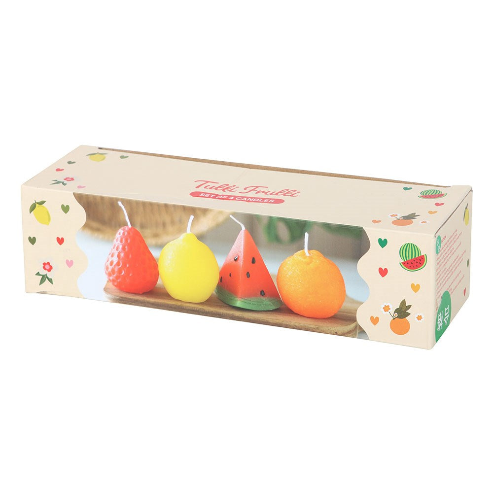 Set of 4 Fruit Shaped Unscented Candles
