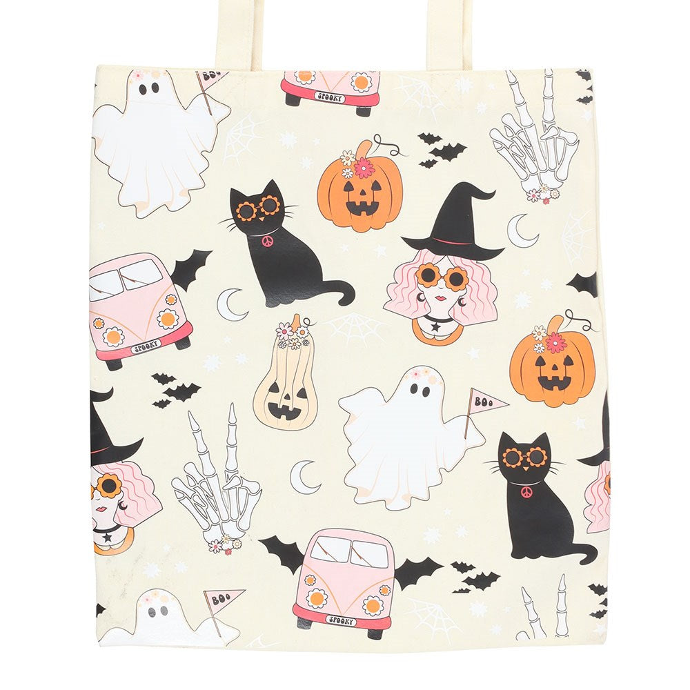 Groovy Ghost Polycotton Tote Bag