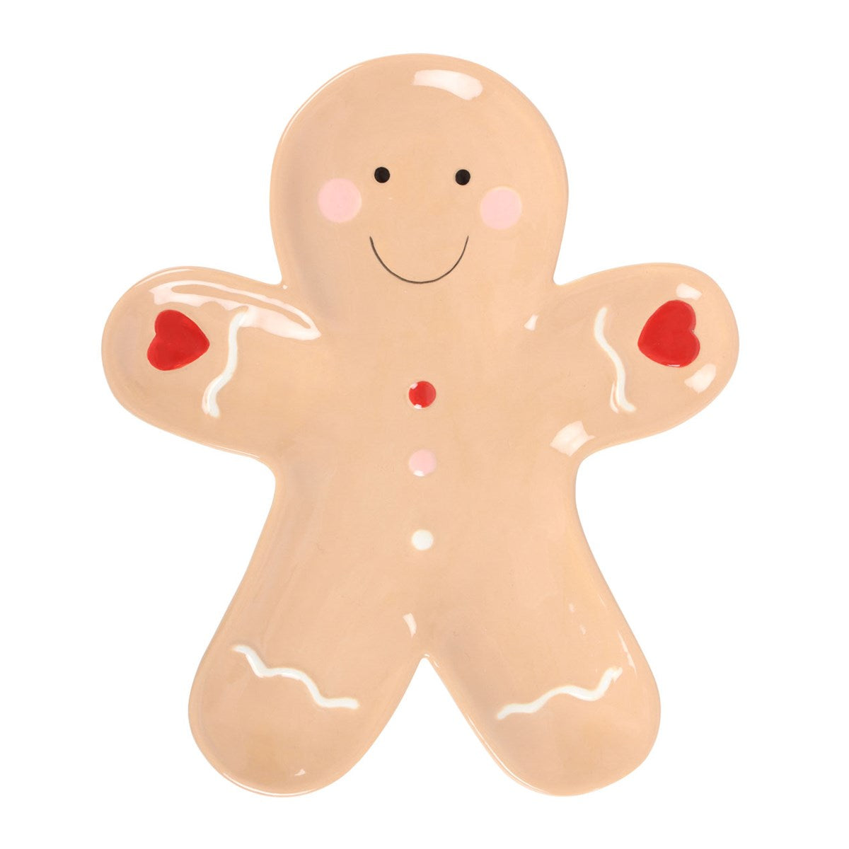 Festive Gingerbread Man Ceramic Serving Plate