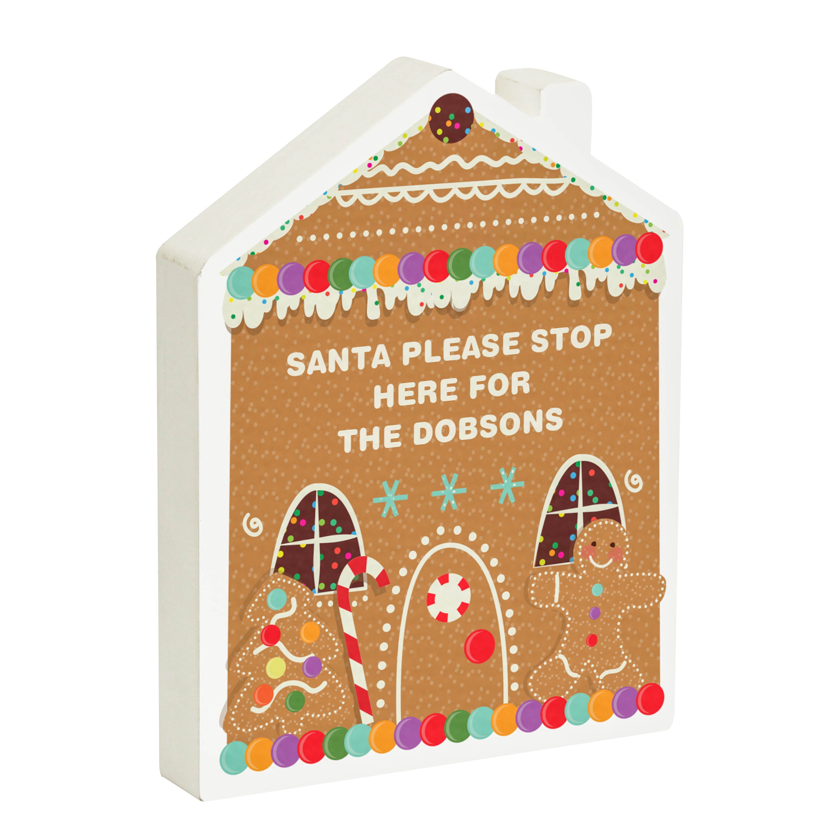 Personalised Christmas Wooden Gingerbread House Ornament