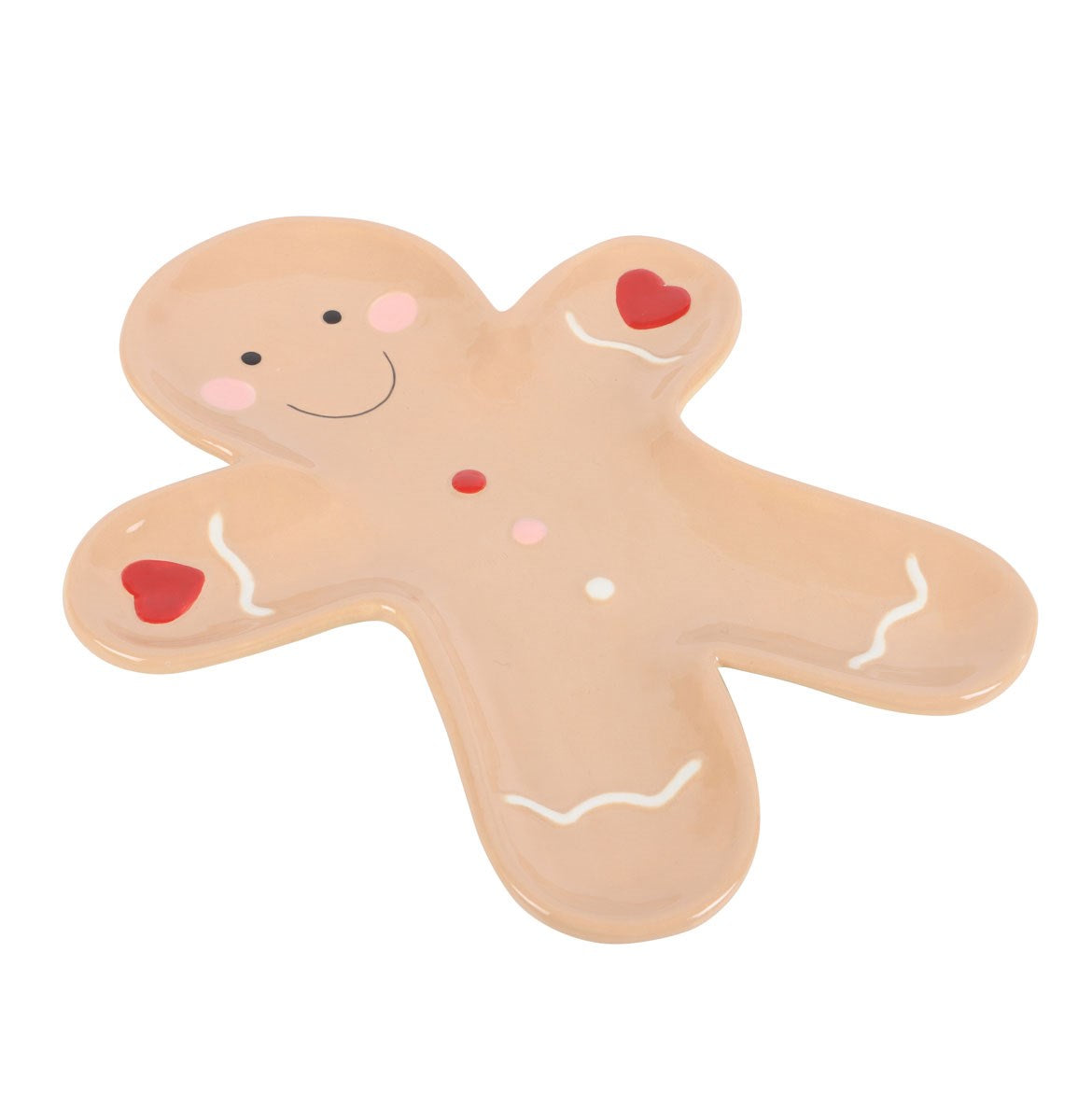 Festive Gingerbread Man Ceramic Serving Plate