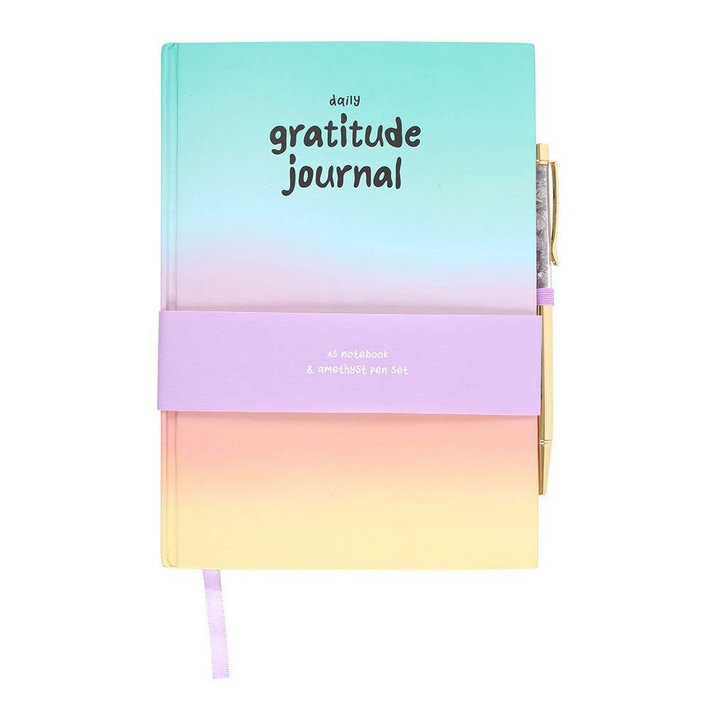 Ombre Pastel Gratitude Journal with Amethyst Pen