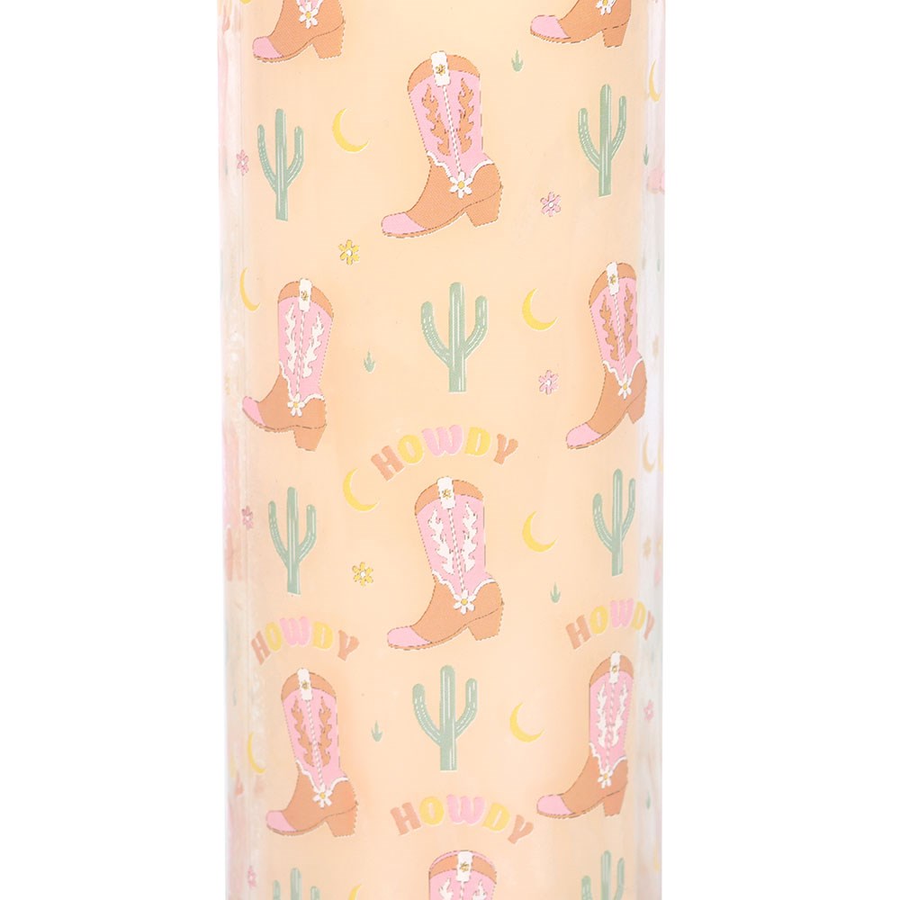 Howdy Cowboy Boot Floral Scented Tube Candle
