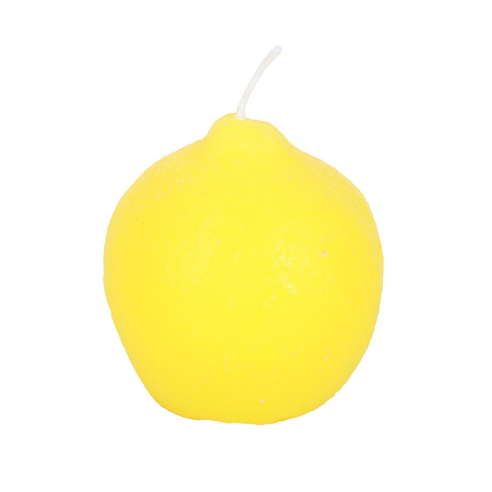 Set of 3 Lemon Shaped Unscented Candles