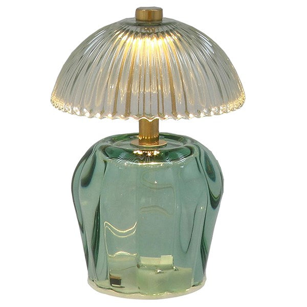 Teal Vintage Style LED Glass Night Lamp