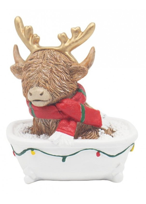 Christmas Highland Cow in Bath