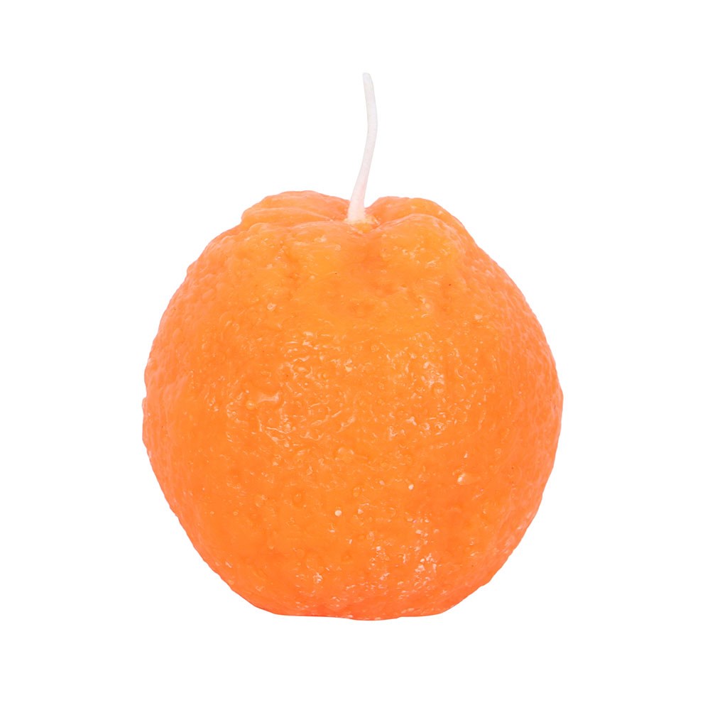 Set of 3 Orange Shaped Unscented Candles