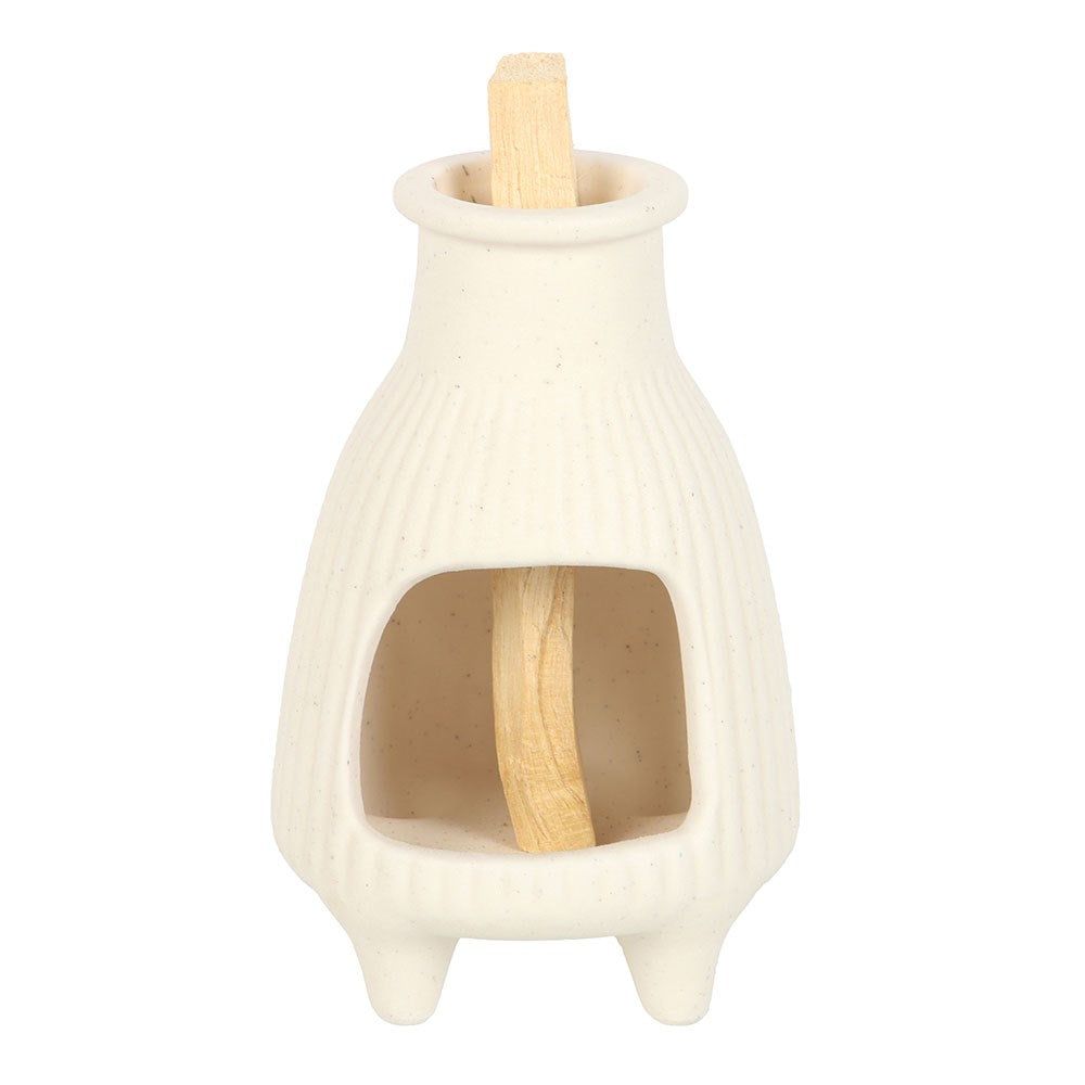 Cream Ribbed Palo Santo Stick Burner