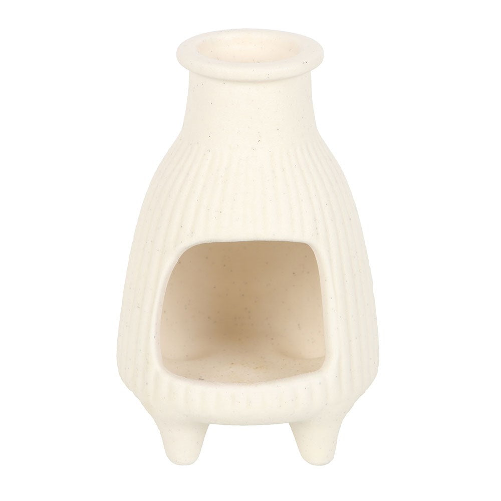 Cream Ribbed Palo Santo Stick Burner
