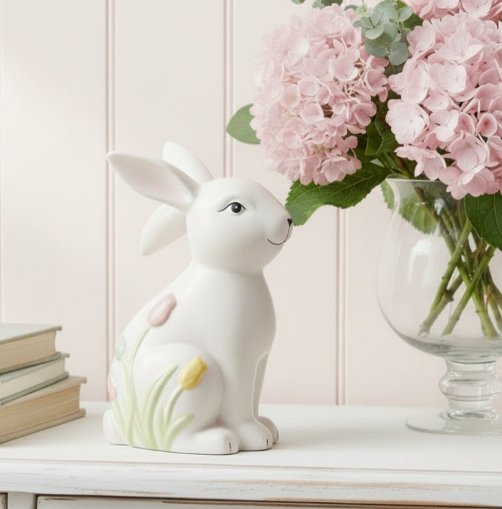 Floral Bunny Figurine Medium