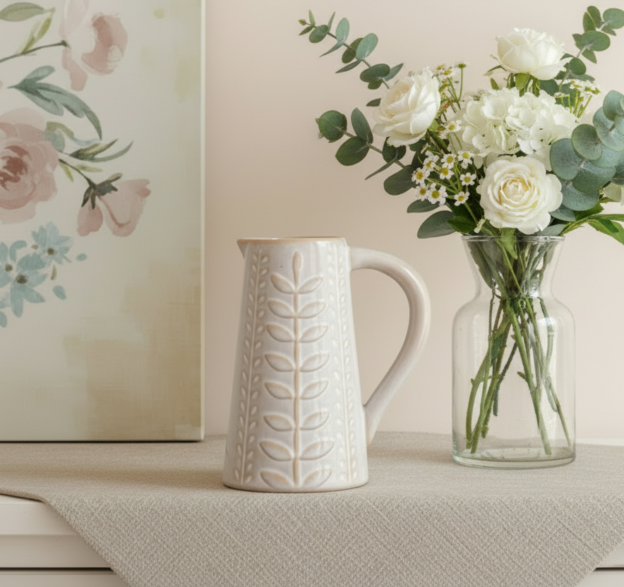 Small Leaf Embossed Jug