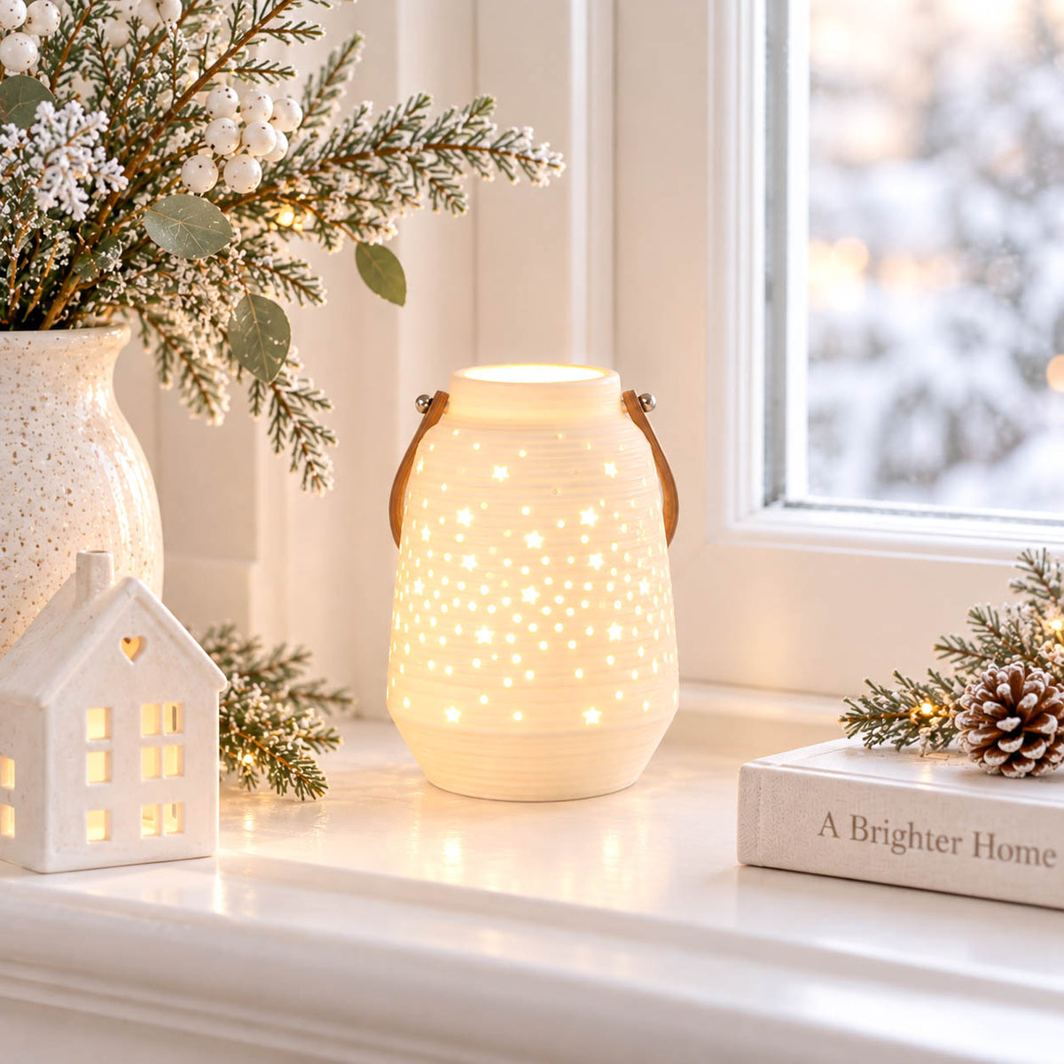 Christmas Lantern with Cutout Stars