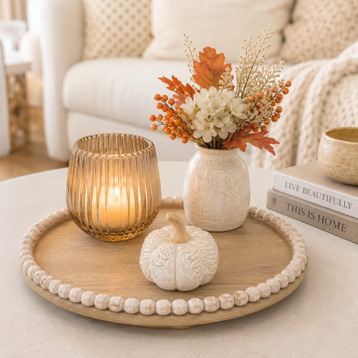 Natural Leaf Embossed Pumpkin