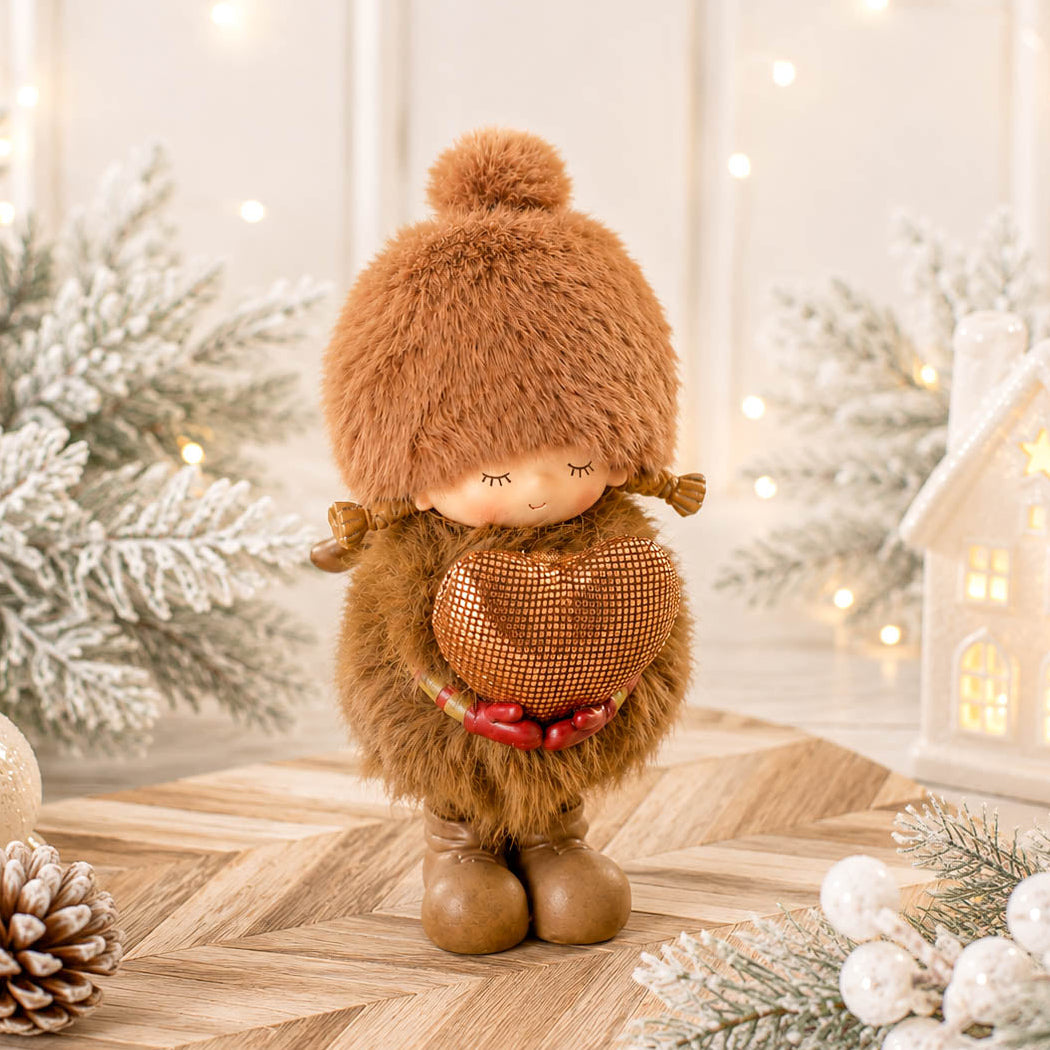 Winter Woodland Standing Girl with Heart