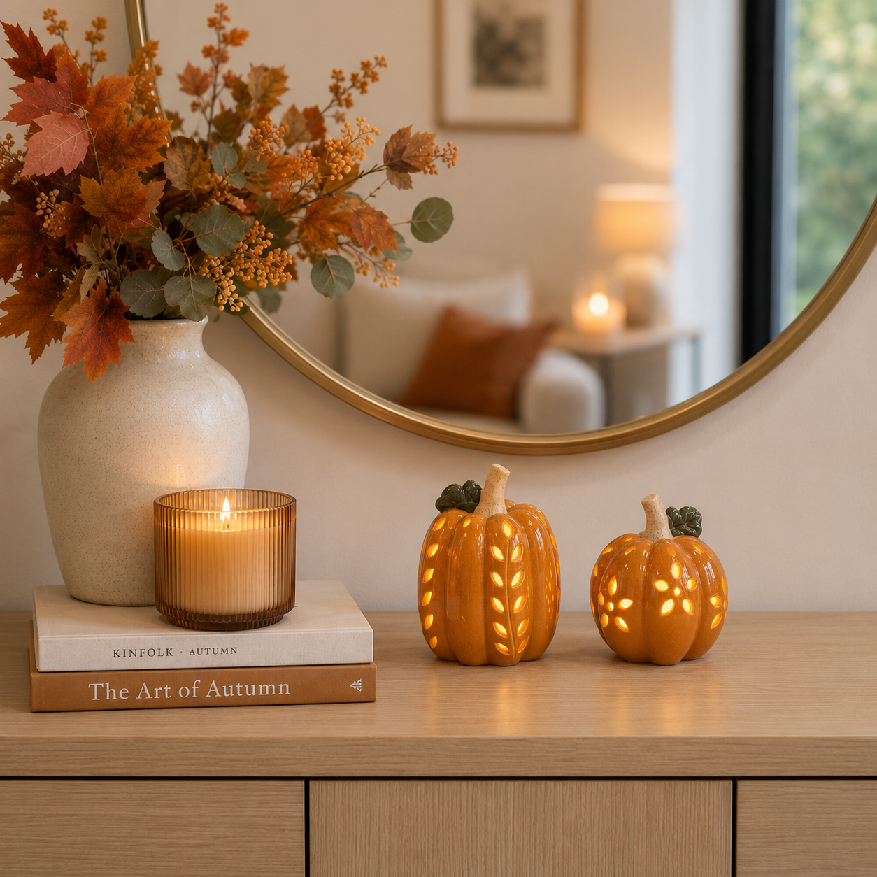 Orange LED Pumpkin with Open Pattern Detail