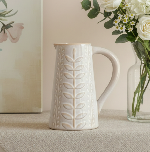 Small Leaf Embossed Jug