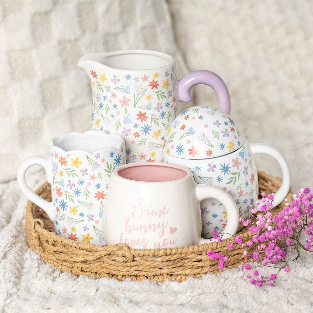 Spring Floral Print Scallop Mug
