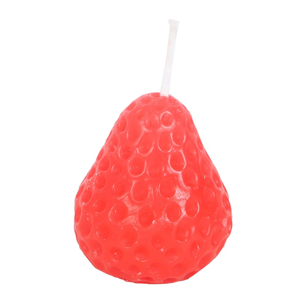 Set of 3 Strawberry Shaped Unscented Candles