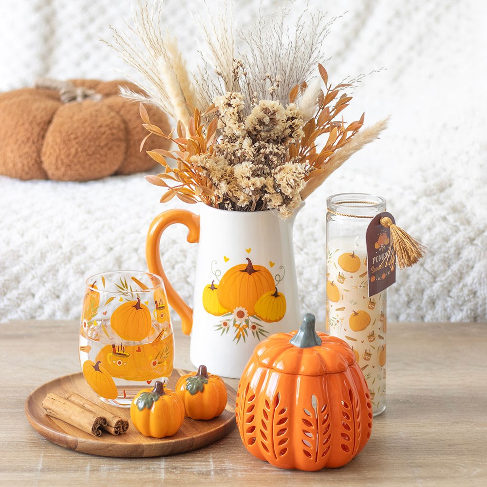 Vibrant Orange Leaf Pumpkin Oil & Wax Warmer