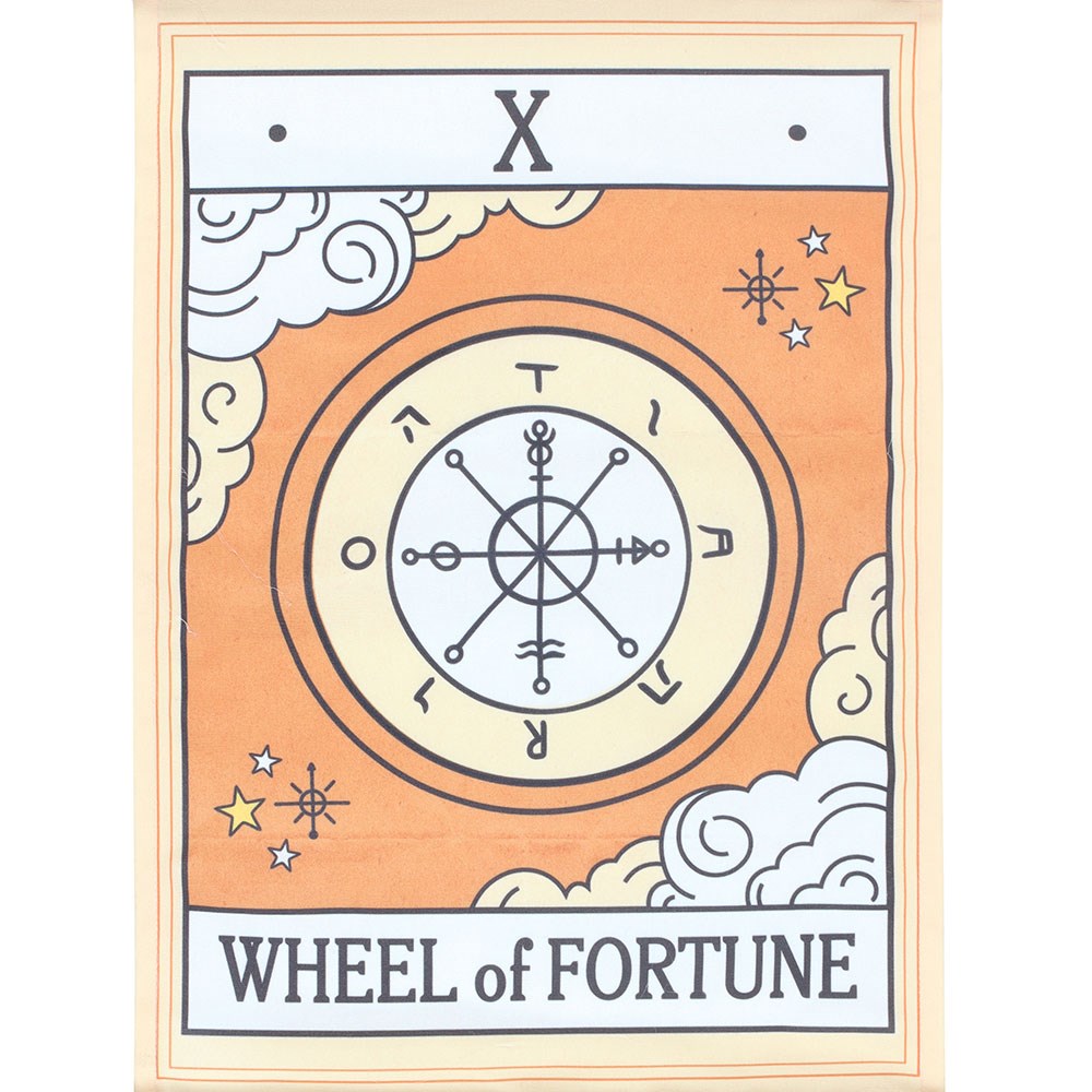 Wheel Of Fortune Vintage Tarot Wall Hanging