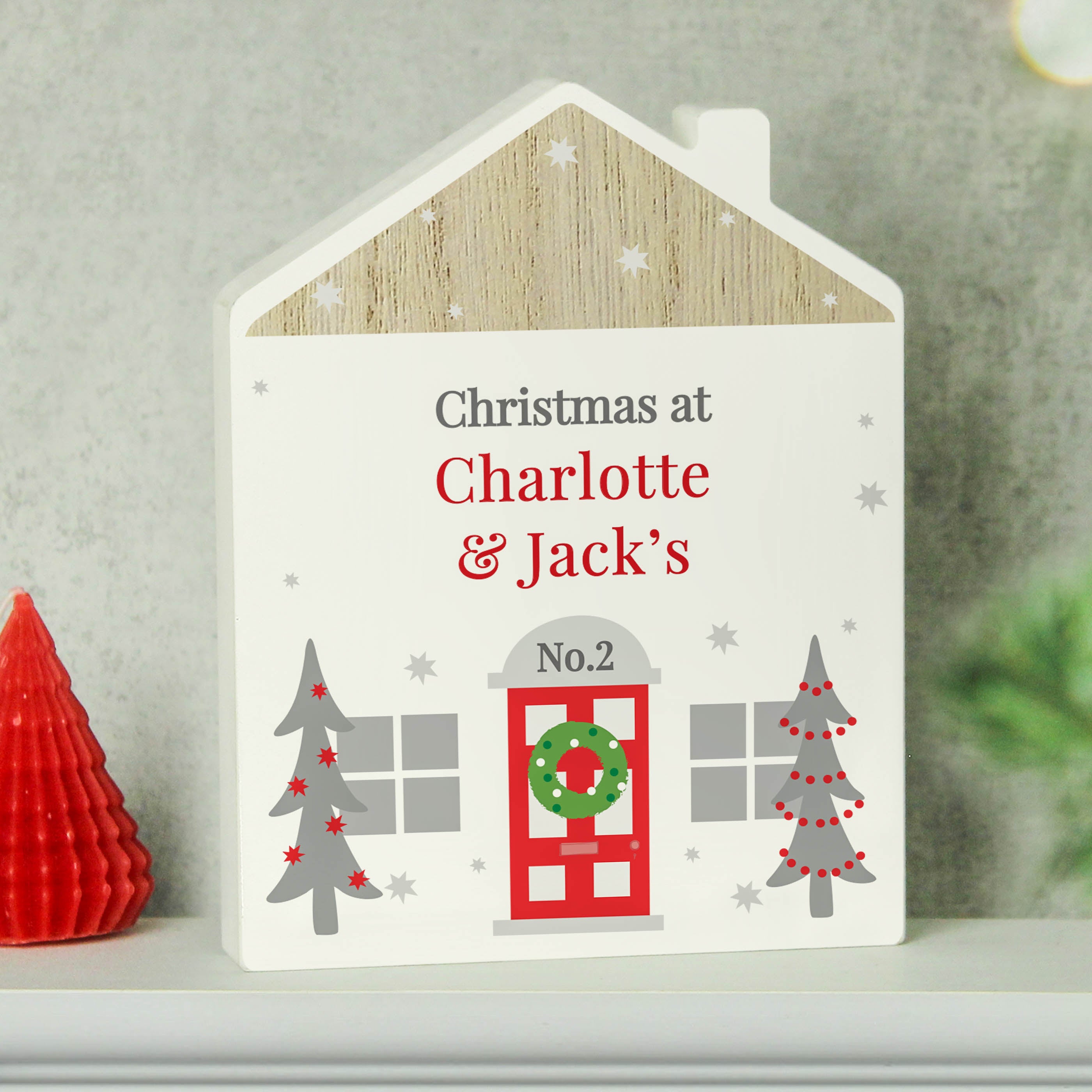 Personalised Christmas Wooden House Ornament